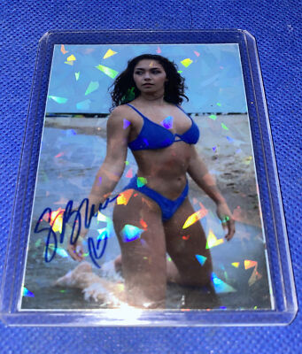 Skye Blue Custom WWE Divas Sexy Foil Prizm Trading Card wrestling aew