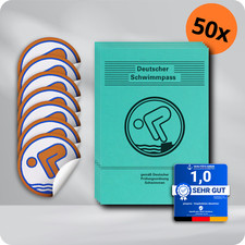 50x DSA Bronze Abzeichen + 50x Schwimmpass | Bronze Schwimmabzeichen Set |