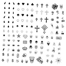 Finger and Face Temporary Tattoos - Chicano Cholo Chola Finger Tattoos For