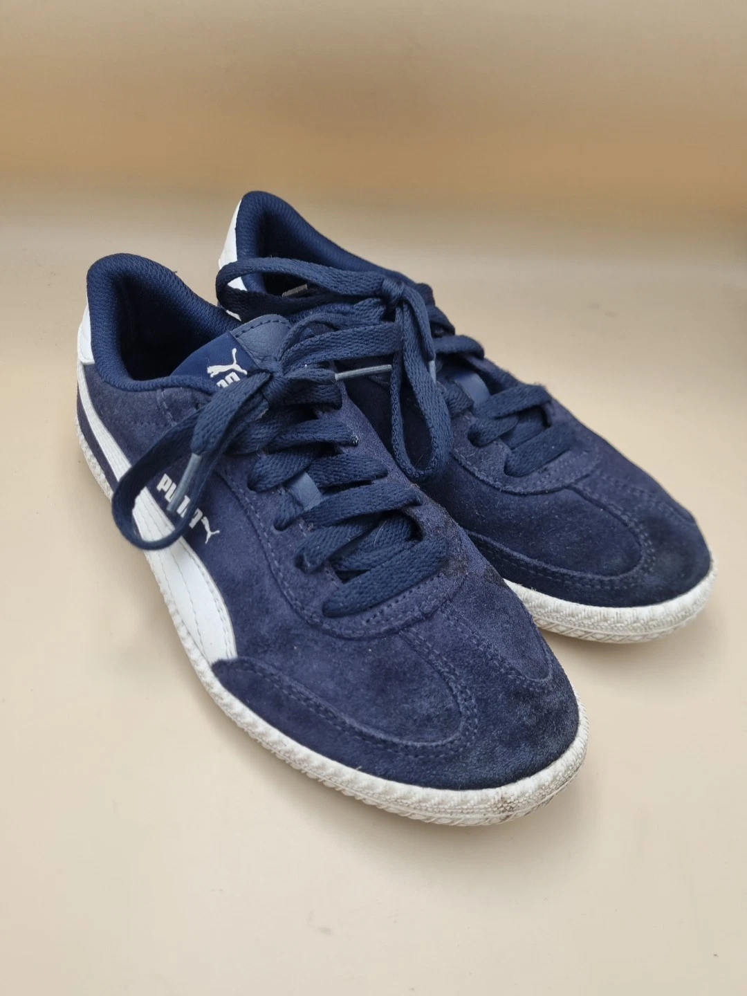 Scarpe da ginnastica Puma Astro Cup blu bianco scamosciate taglia UK 5 vedi tutte le foto