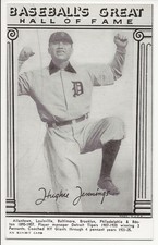 Hughie Jennings Baseball's Great Hall Of Fame Exhibit card 1977 black ink