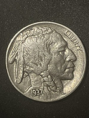 1937 Buffalo Nickel  United States Five Cent Coin Free Shipping High Grade Coin