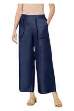C Wonder by Christian Siriano Women's Shirting Wide-Leg Pant Dark Wash