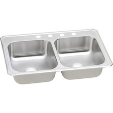 Elkay CR3322 Celebrity 33" Double Basin Drop In Stainless Steel Kitchen Sink 3