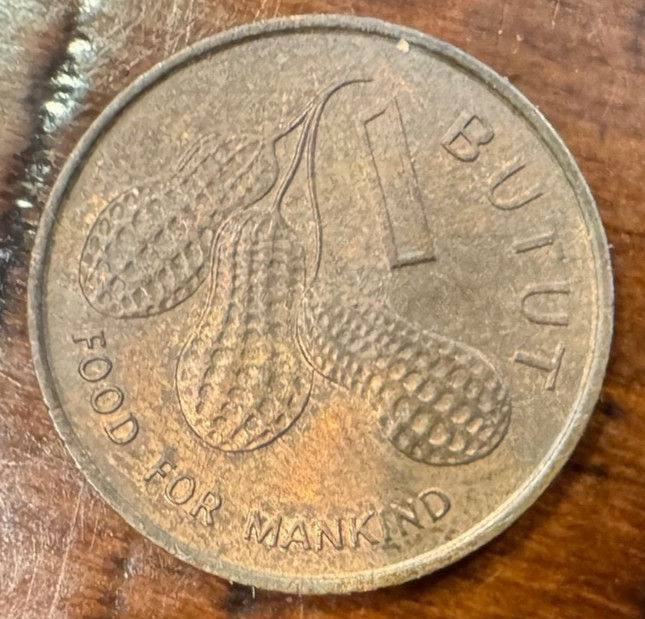 1974 Gambia 1 Butut coin – Great Condition – Antique Coins World
