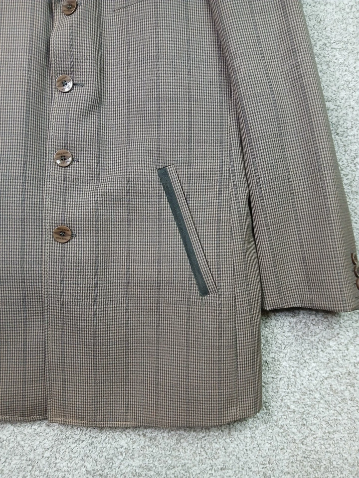 Traje Chaqueta 44 Pantalones Para Hombre Mediano 33 Vestido a Cuadros 2 Piezas Forrado Clásico Foto 4 de 4