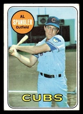1969 Topps #268 Al Spangler - Chicago Cubs (Low Grade)