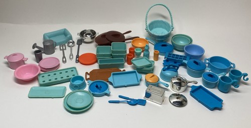 Vintage 1:6 Scale Miniatures Barbie Doll Lot Kitchen Dishes Accessories ...