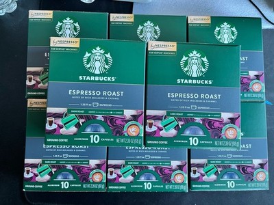 8 box LOT Espresso Dark Roast Starbucks Nespresso Vertuo Coffee 80 Capsules Pod