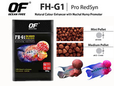 Ocean Free FH-G1 Pro Redsyn 250g   Flowerhorn Fish Food for Red Color Enhancer
