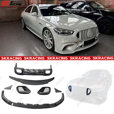Carbon Fiber Front Rear Lip Spoiler Kits For 24+ Benz S63 AMG E Performance W223