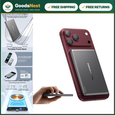 Ultra Slim 5000mAh MagSafe Portable Charger, Magnetic Power Bank, USB-C, iPhone