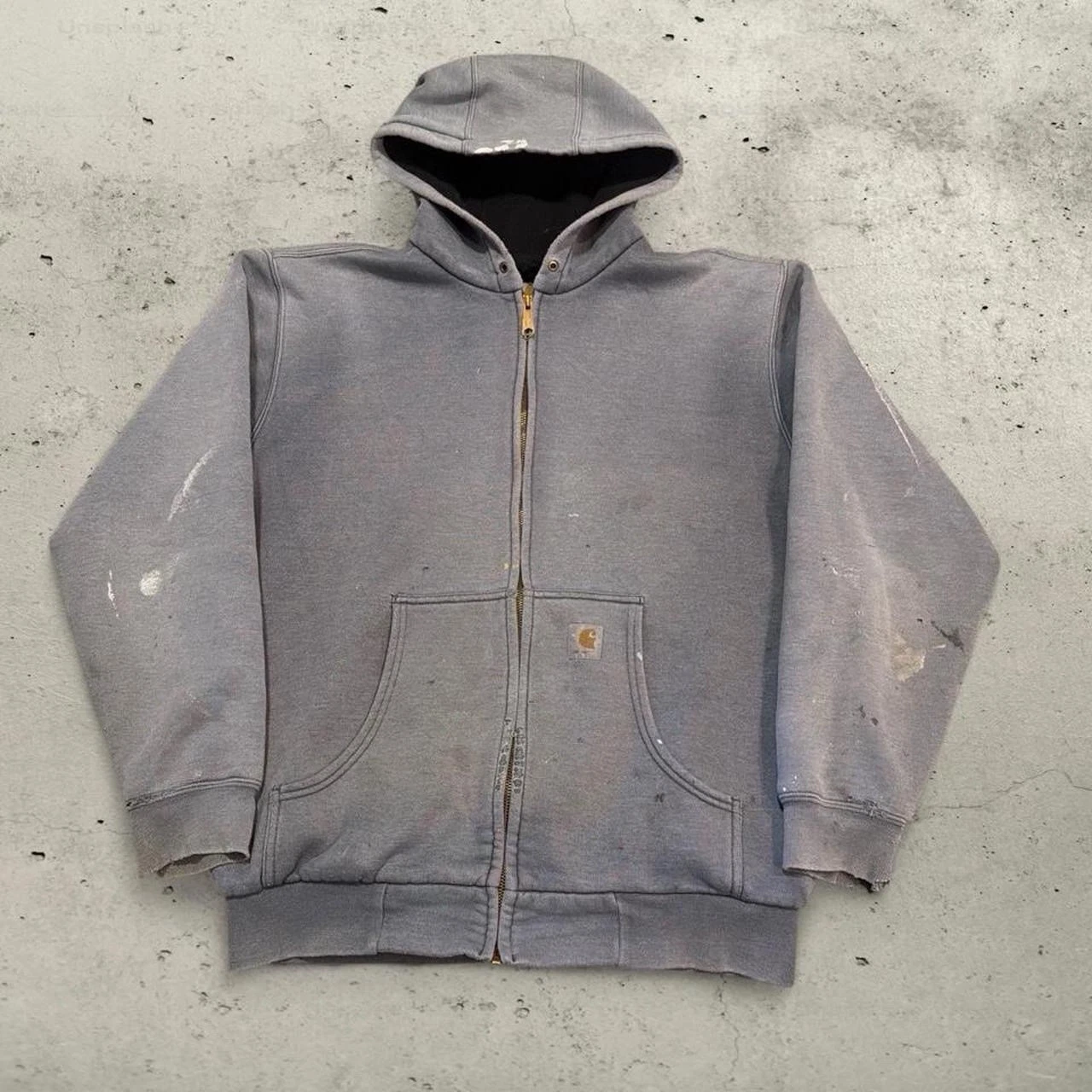Vintage 90s Carhartt Faded Thrashed thermal lined Zip up Hoodie Size Medium
Opens in a new window or