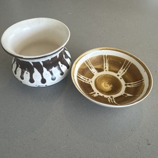 2 Vintage Aviemore Studio Pottery 1 Vase 1 Trinket Dish/ Small Bowl Scotland