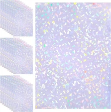 Outus 24 Sheets Holographic Sticker Paper Laminate Silver 