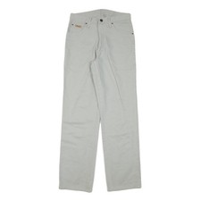 WRANGLER Mens Regular Fit Beige Cotton Blend Trousers W30 L32 Classic Zip