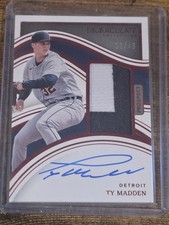 2023 PANINI IMMACULATE TY MADDEN AUTO PATCH 😎 #11/49 DETROIT TIGERS + 25 CARDS 