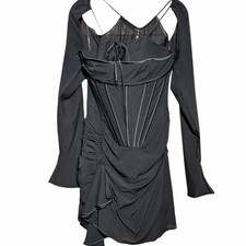 House of CB london NEW Gianna silk corset mini dress black sexy size large