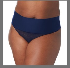 NWT MAIDENFORM Navy Blue Tame Your Tummy Cool Comfort Firm Thong DM0049 Size Sm