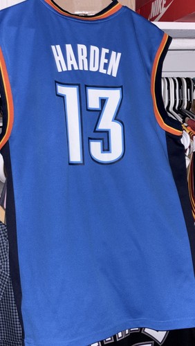 James Harden Oklahoma City Thunder NBA Jersey Men M Road Blue 2012 HWC Rare Vtg