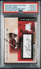 2004 Fleer National Pastime Chipper Jones Auto /45 PSA 4 Auto 9 Signature Swings
