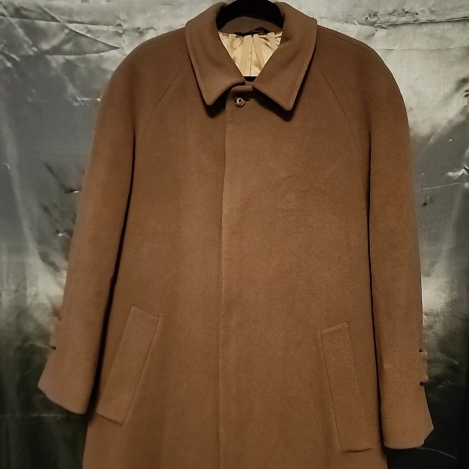 Abrigo marrón de lana cachemir vintage Lord & Taylor hecho en Italia para hombre talla 52 Foto 2 de 4