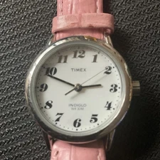 Timex Indiglo Pink Strap Ladies Watch #T79081 No battery 30M WR used⏰