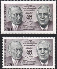 TIMBRES ÉMISSION COMMUNE 1988 - FRANCE - ALLEMAGNE - YT 2501 / YT 1183