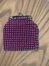 vintage retro 1970s 1980s beaded coin purse colorful kiss lock