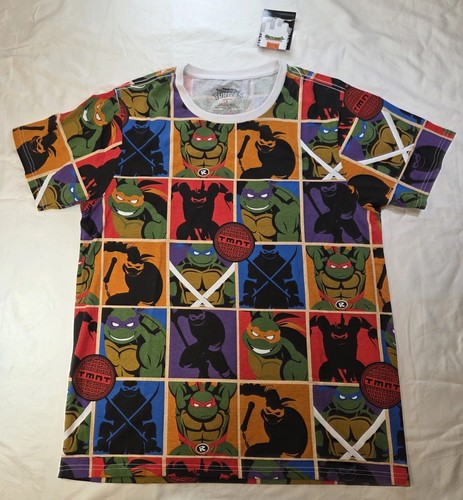 Nickelodeon TMNT Ninja Turtles Shirt All Over Print Tee Men’s Size Large NWT