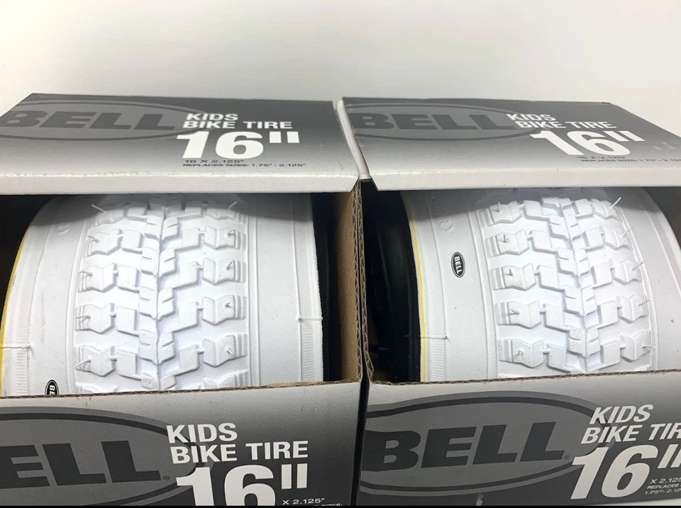 2 X Bell Kids Bike Tire Kids Bicycle Tire White 16" X 2.125" Fits 1.75"-2.125" - Image 2 of 4