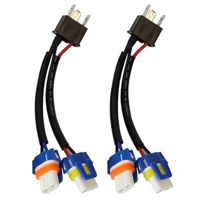 2Pcs H4 to 9005 9006 Headlight Bulb Conversion Ceramic Sockets Wiring Harness