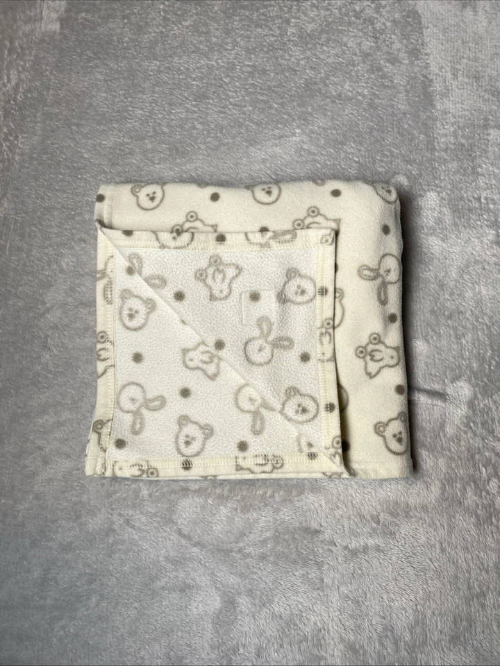 Vintage Cherokee Baby Blanket Bear Bunny Head Toy Duck Cream Thin Fleece Lovey - Image 2 of 4