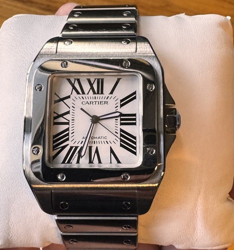 Pre-Owned Cartier Santos 100 Stainless Steel (W200737G) - Box, Papers, Receipt!