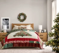 Pottery Barn Winter Dreams Handcrafted Reversible Quilt