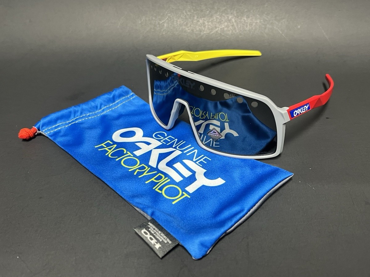 RARE OAKLEY SUTRO FACTORY PILOT MATTE FOG YELLOW RED PRIZM display