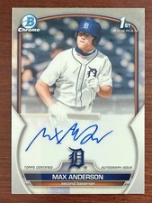 Max Anderson 1st 2023 Bowman Draft Chrome Prospect Auto #CDA-MA Tigers