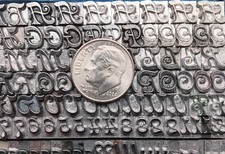 Antique Metal Letterpress Printing Type 18pt Crayonette Typefounders Phoenix D76