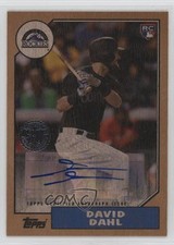 2017 Topps 1987 Baseball 30th Anniversary Maple Wood /25 David Dahl Auto u0u