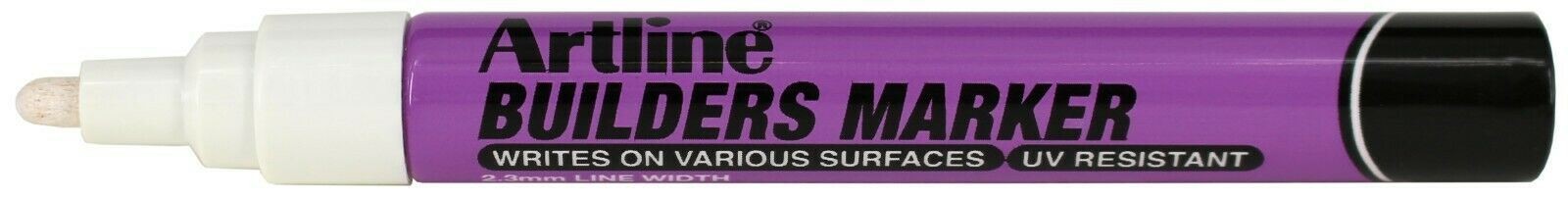 Artline Builders White Permanent Marker Pen Bullet Nib