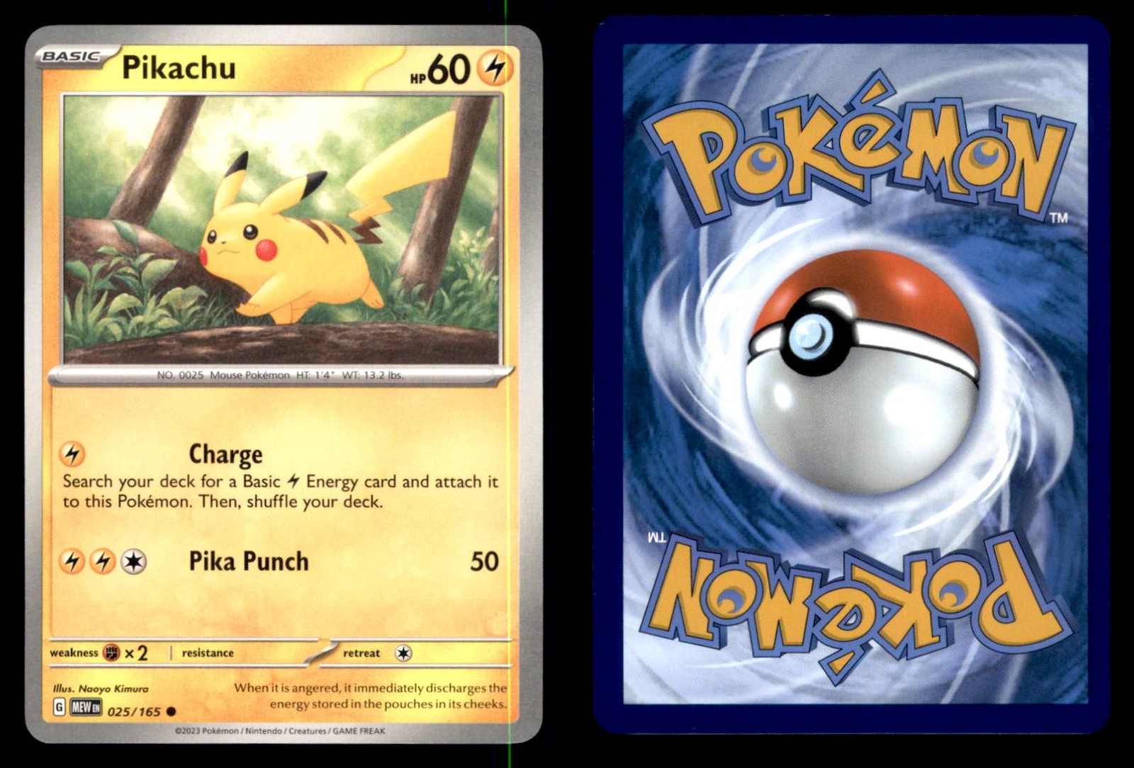 Pokemon 151 Pikachu 025/165 2023 Common