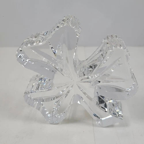 Vintage Waterford Crystal 3 Leaf Clover Shamrock 4 Inch Paperweight Irish Decor