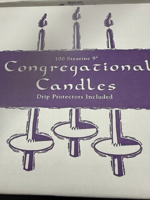 Cathedral Candle Co. 9  Congregational Candles & Bobeches Drip Protect 192 Total