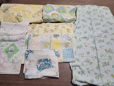 Vintage Infant Fitted Crib Sheets, Infant Pillowcases- Fabric For Crafts, Etc