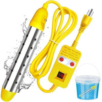 Immersion Water Heater 1500W, Portable Submersible Water Heater with Thermostat