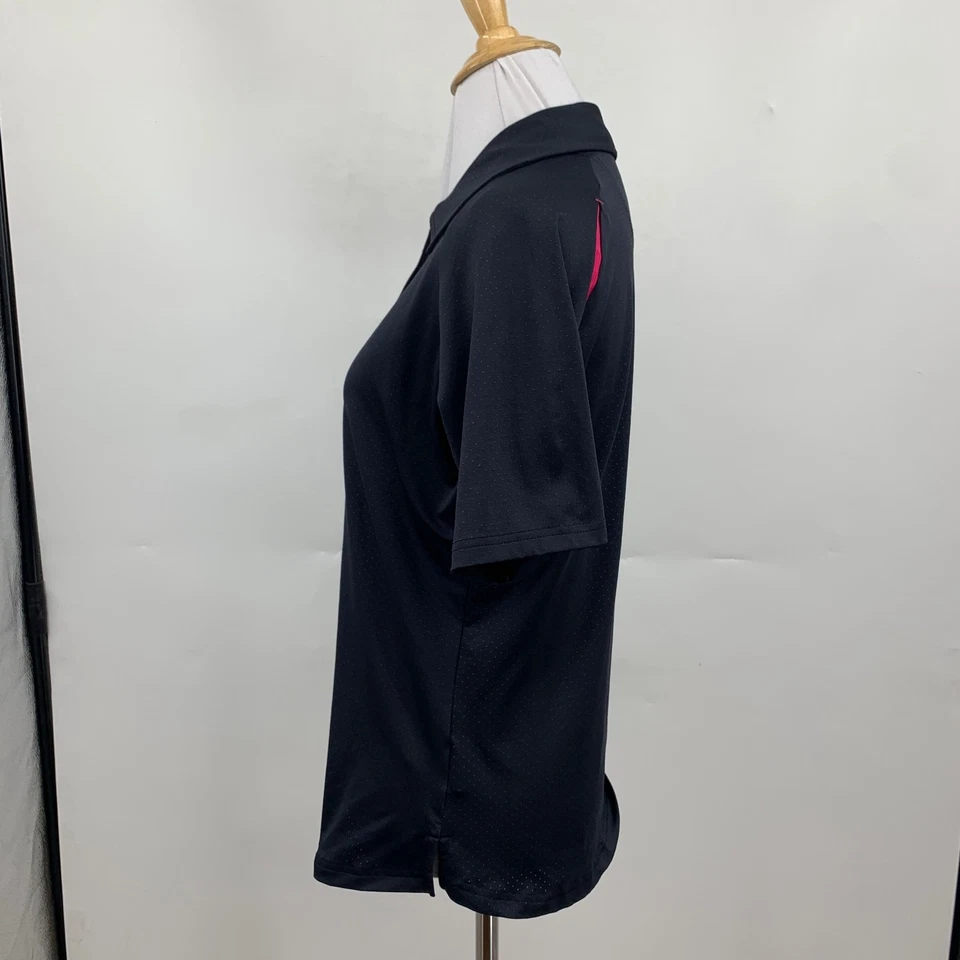 Sunice Polo Shirt Womens M Medium Black Flow Dry Snap Closure X Static Golf Top - Image 4 of 4