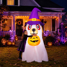 6.2 FT Halloween Inflatables Dog Outdoor Decorations Blow up Yard Cute Puppy Gho