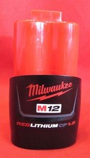 MILWAUKEE M12 GENUINE 48-11-2411 12V 1.5AH 18WAH RED LITHIUM ION BATTERY - NEW 