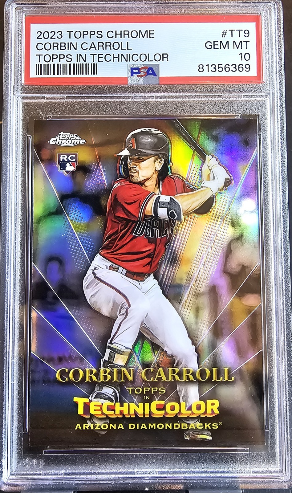 Topps 2023 Topps Chrome Technicolor Corbin Carroll #TT-9 Rookie PSA 10