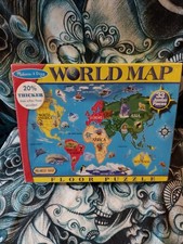 Melissa Doug World Map Jumbo Jigsaw Floor Puzzle 33 pieces, 2 x 3 feet